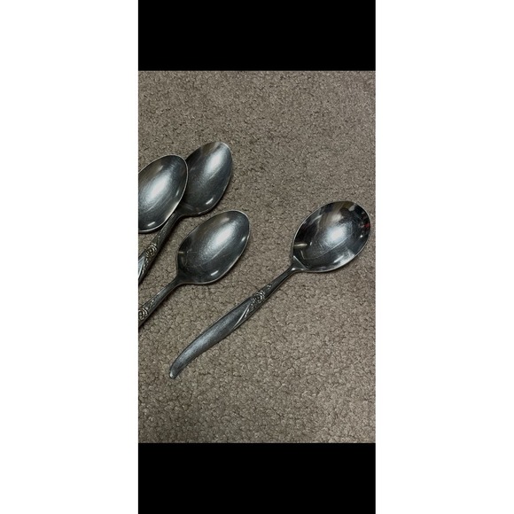 5 Pc Vtg Oneida Wm A Rogers Premier LA ROSE 4 & 1 Extra Spoon - Picture 5 of 7